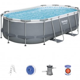 Каркасный бассейн BESTWAY POWER STEEL 427х250х100см, 7250л + фильтр-насос 2006 л/ч, лестница