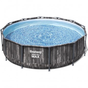 Каркасный бассейн BESTWAY STEEL PRO MAX 366х100см, 9150л + фильтр-насос 2006 л/ч, лестница