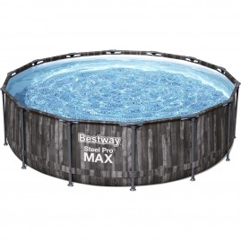 Каркасный бассейн BESTWAY STEEL PRO MAX 427х107см, 13030л + фильтр-насос 3028 л/ч, тент, лестница