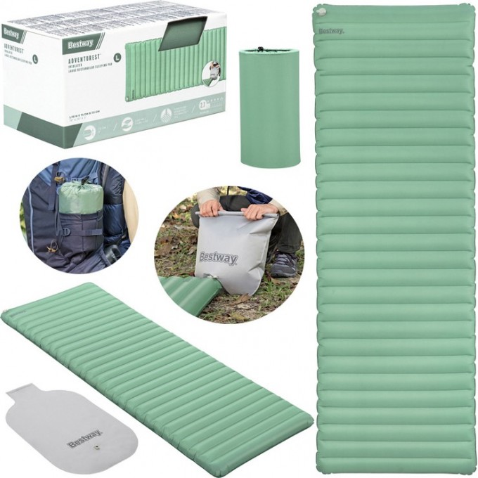 Надувной спальный коврик каремат BESTWAY ADVENTUREST INSULATED QUEEN 69618 203x142x15см 69618 BW Надувной спальный коврик каремат BESTWAY ADVENTUREST INSULATED QUEEN 69618 203x142x15см 69618 BW