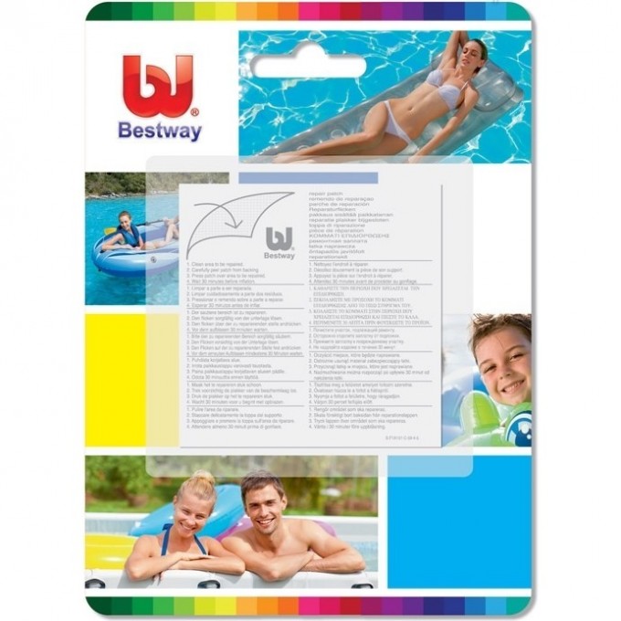 Ремонтный комплект BESTWAY 6.5х6.5см, самоклеящиеся заплатки, 10шт 62068 BW Ремонтный комплект BESTWAY 6.5х6.5см, самоклеящиеся заплатки, 10шт 62068 BW