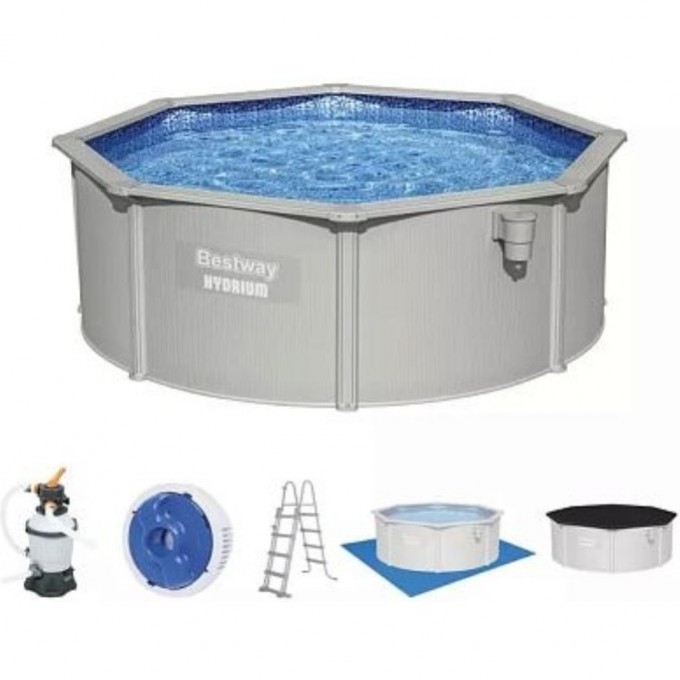 Стальной бассейн BESTWAY HYDRIUM 360х120см, 10990л + песочный ф/насос 3028 л/ч, лестница, тент, подстилка 56574 BW Стальной бассейн BESTWAY HYDRIUM 360х120см, 10990л + песочный ф/насос 3028 л/ч, лестница, тент, подстилка 56574 BW